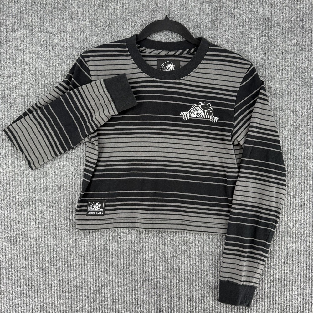 Lurking Class long sleeve shirt gothic skeleton black Mens Small alt cropped tee